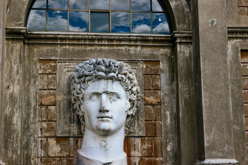 Giant bust of Emperor Augustus. Vatican Museums, Vatican City State, Rome, Lazio