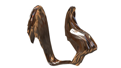 3D figure. 3D render of abstract shapes, Abstract Bronze figures. golden figure