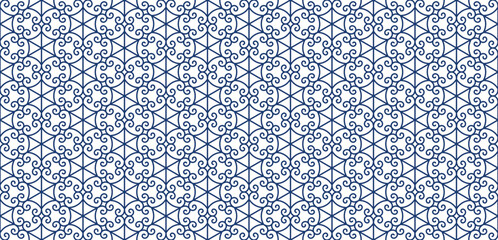 Islamic abstract ornate linear seamless pattern vector illustration