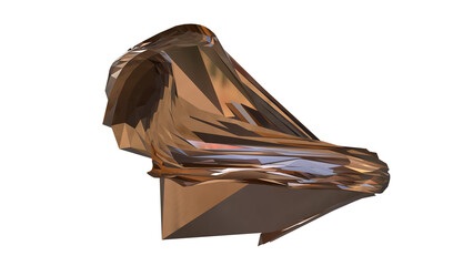 3D figure. 3D render of abstract shapes, Abstract Bronze figures. golden figure