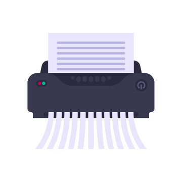 Paper shredder office device icon flat style vector illustration