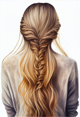 Naklejka premium Beautiful woman hairstyle, back view.