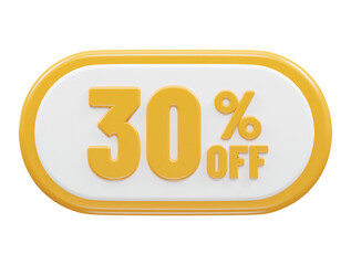 Discount sale percent icon 3d rendering transparent illustration