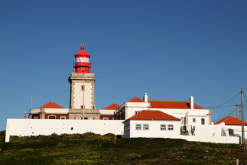 Fototapeta na wymiar The Cabo da Roca lighthouse in Portugal. Situated at the most westerly point in mainland Europe.