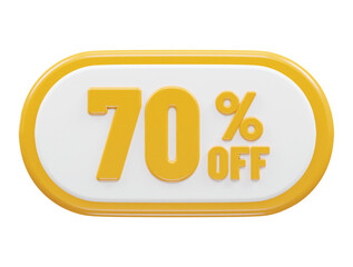 Discount sale percent icon 3d rendering transparent illustration
