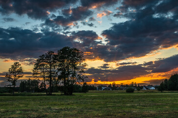 sunset over the field in Poland © eagle130870
