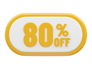 Discount sale percent icon 3d rendering transparent illustration