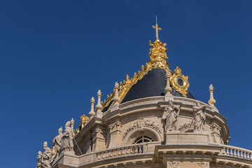 Fototapeta na wymiar Architectural fragments of Royal Chapel of Versailles Palace. Versailles, Paris, France.