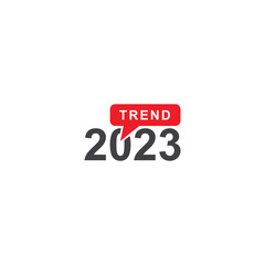 2023 trend label. Vector icon illustration