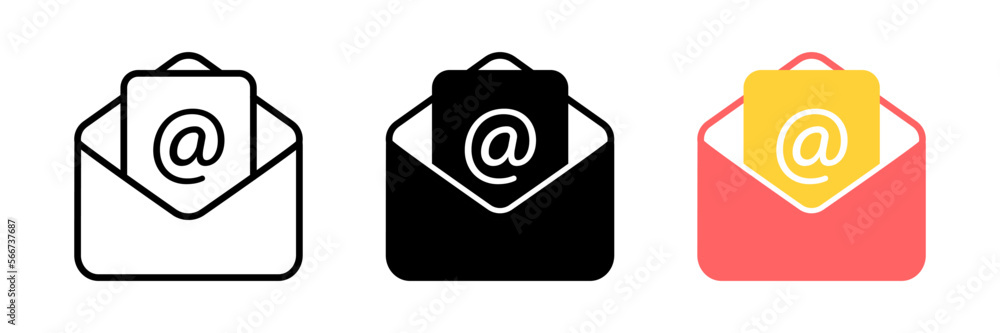 Aufkleber mail envelope icon in flat style. email message vector illustration on white isolated background. ma