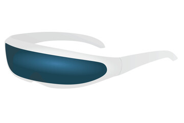White futuristic sunglasses. vector illustration