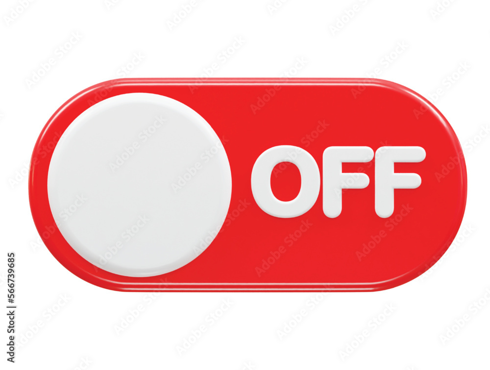 Poster toggle switch icon 3d rendering vector illustration