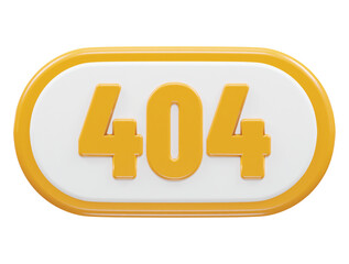 Error 404 icon 3d rendering vector illustration transparent element