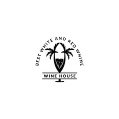 Wine logo. Wine icon symbol, Emblem design on white background