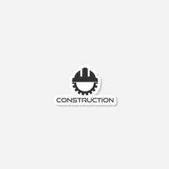 Construction Building Logo Icon sticker isolated on gray background