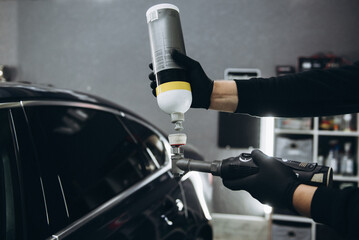 Professional dry cleaning of the car interior