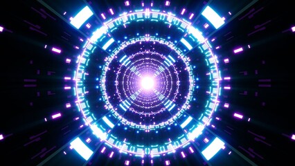 Festive Art of Glowing Technology Pattern Tunnel