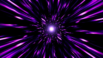 Fast Speed Motion of Scattering purple light streaks