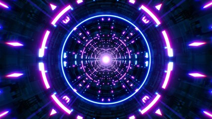 Flickering Technology Tunnel VJ Background