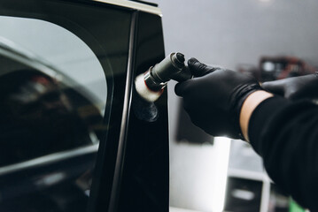 Professional dry cleaning of the car interior