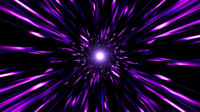 Fast Speed Motion Of Scattering Purple Light Streaks