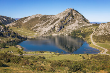 Enol Lake in Covadonga, Asturias, Spain