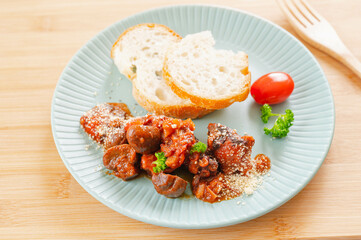 ランチのタコのトマト煮込み