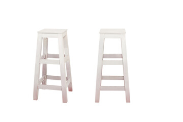 old white wooden chair with transparent background