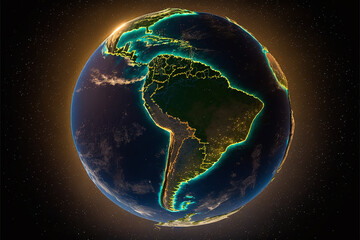 terra vista de fora, brasil no globo terrestre, tecnologia da nasa 