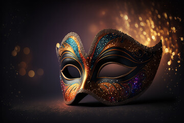 mascara de carnaval colorida ilustração de carnval com fundo desfocado 