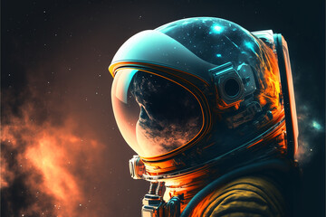 Fototapeta premium astronaura ilustração espacial ficção cientifica no espaço 
