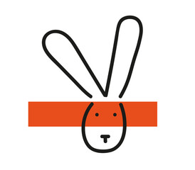 icon Achtung ostern kommt bald, Pictogramm hase, 