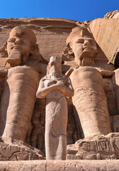 Detail of Ramses II statue at Abu Simbel, Egypt.