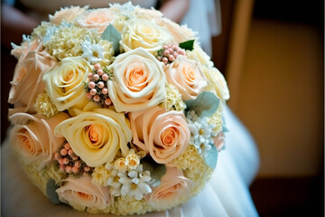 buqu&ecirc; de rosas e flores nupcial decora&ccedil;&atilde;o r&ocirc;mantica 