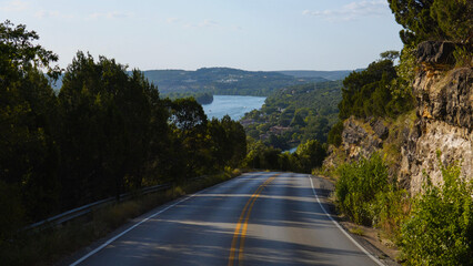 Scenic road in the hills of Austin, Texas