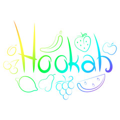 Color lettering hookah with fruits and berries