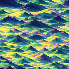 Seamless Nature Landscape: Mountain Tile Textures AI Generative Art