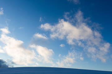 Naklejka premium sunny, snowy winter day in the countryside