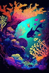 Underwater Scene with fish