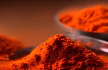Realistic illustration of red saffron powder, using Generative AI