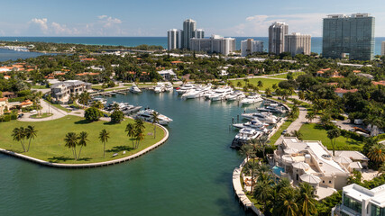 Aerial Bal Harbour Yacht Club Miami