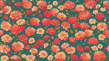 seamless pattern, abstract floral background. created using generative ai technology