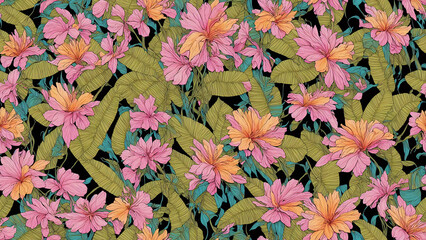 seamless pattern, abstract floral background. created using generative ai technology