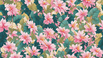 seamless pattern, abstract floral background. created using generative ai technology