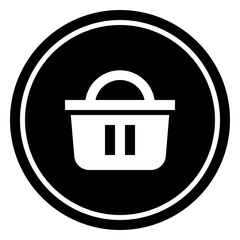 Shopping basket Circular glyph icon