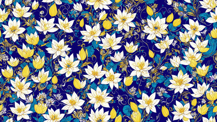 seamless pattern, abstract floral background. created using generative ai technology