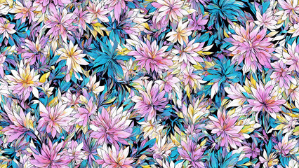 seamless pattern, abstract floral background. created using generative ai technology