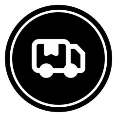 Delivery Car Circular glyph icon
