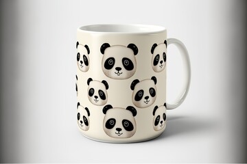 mug with panda  pattern