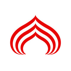 Abstract red tent graphic vector icon.